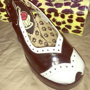 TUK platform saddle oxford heels sz 6 punk goth